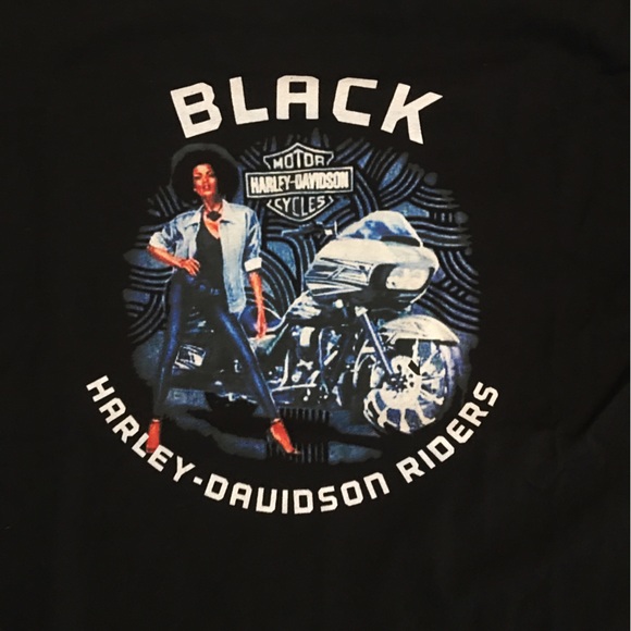 Custom BLACK Harley-Davidson RIDERS MENS t shirt - black medium - Picture 2 of 3